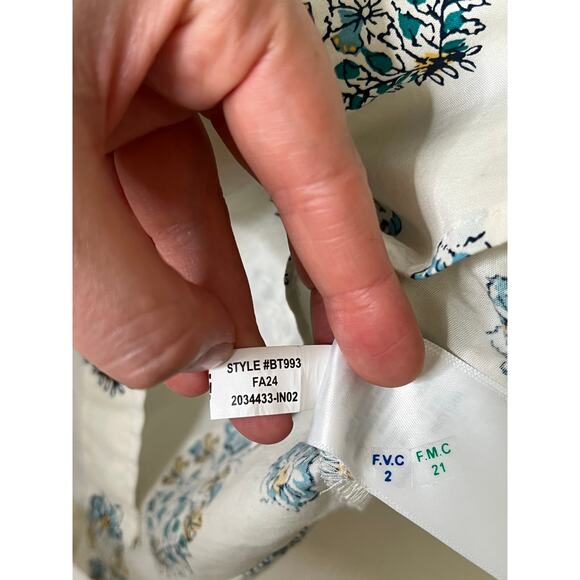 J. Crew White and Blue Floral Blouse - Picture 5 of 6